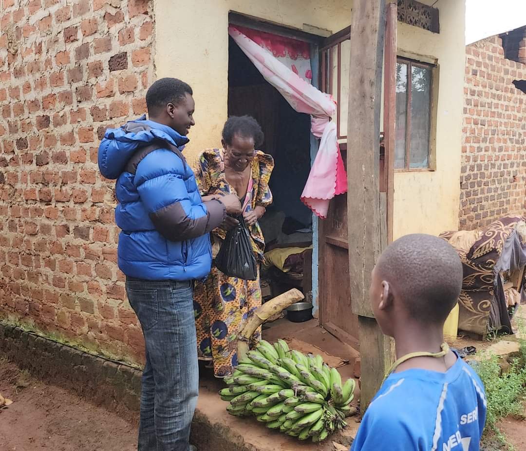 BLESSING THE ELDERLY WITH GIVING AND PRAYER.
